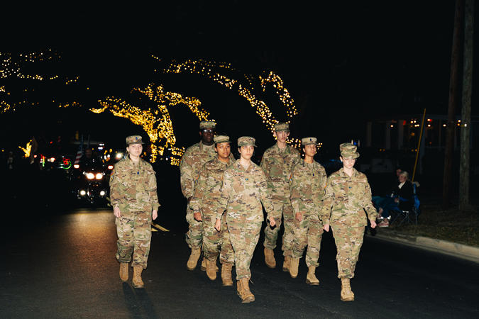 High School Students March in parade